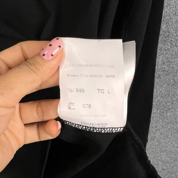 Moncler Long Sleeve Polo Shirt Men's Black Logo Trim Collar Cuffs Size Large - Picture 11 of 13